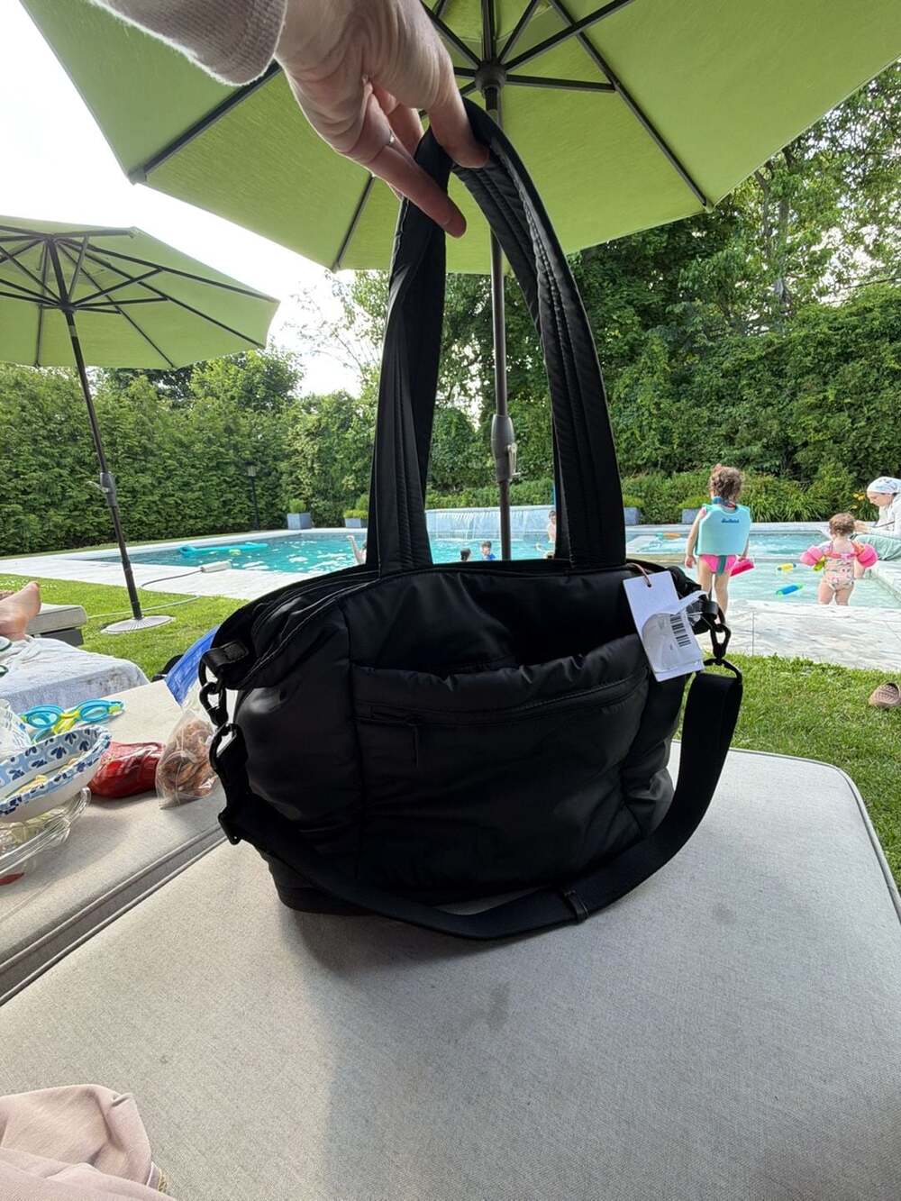 Quince Water Repellent Puff Expandable Tote Bag black NEW W/ tags fast2ship - Picture 6 of 9